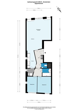 Floor plan - Lijnbaansgracht 246B, 1017 RK Amsterdam 